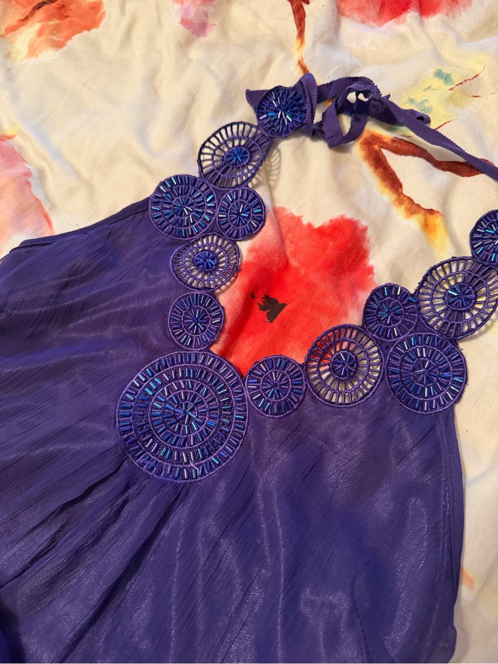 Y2K 00’s beaded going out top fairycore le chateau violet purple